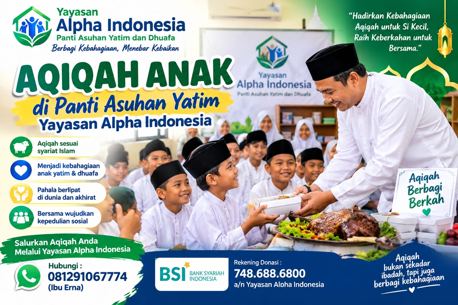 AQIQAH Anak Akan Lebih Baik Manfaatnya Jika Dilaksanakan Di Panti Asuhan Yatim