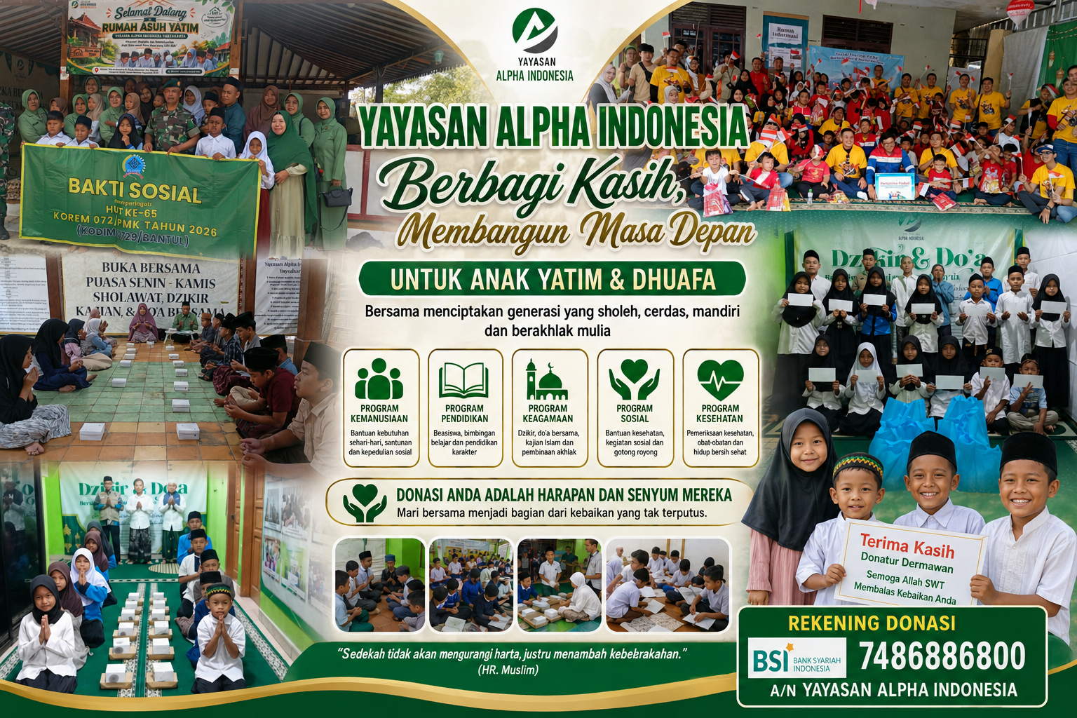 Panti Asuhan Alpha Indonesia Donasi Untuk Yatim dan Dhuafa Dekat Tangerang dan Cilegon Banten